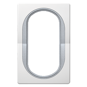 E6805.0S Maska duple priključnice EON, bela sa silver nosačem