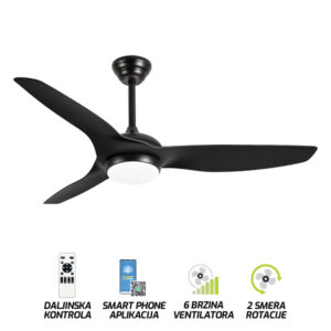 Plafonski ventilator sa svetiljkom FV3101-132 BK
