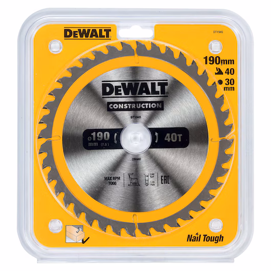 DeWalt DT1945 list za kružnu testeru, 190mm, 40 zuba